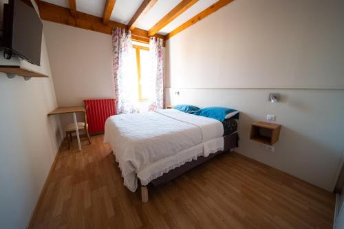 um quarto com uma cama grande e uma janela em Appartement haut de gamme Centre ville em Chalon-sur-Saône