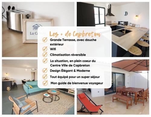 a collage of photos of a kitchen and a living room at * Capbreton * T3 * Hypercentre * Plage * Famille in Capbreton