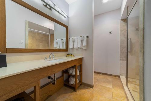a bathroom with a sink and a shower at Best Western Plus Northwoods Inn in Crescent City