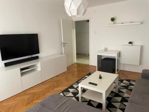 En TV eller et underholdningssystem på Apartman Danica