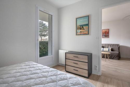 Posteľ alebo postele v izbe v ubytovaní Coquet appartement à 300 m du port du Pouliguen