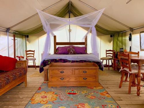 Postel nebo postele na pokoji v ubytování So Damn Lucky Glamping