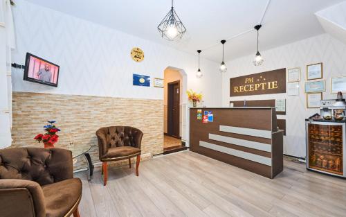 Χώρος καθιστικού στο Pension Mora