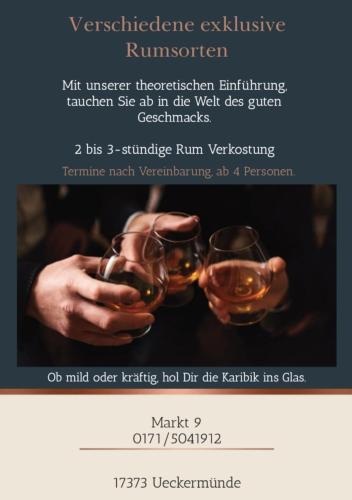 a flyer for a wine tasting with two glasses of wine at AnaCapri Gästehaus Verona in Ueckermünde