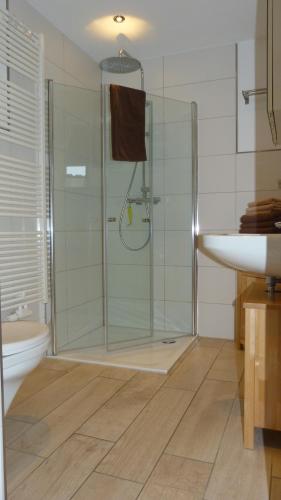 Ένα μπάνιο στο Ferienhaus Königskirsche