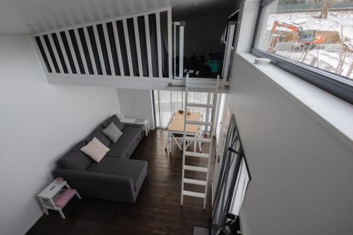 Χώρος καθιστικού στο TINYLODGE am Ellertshäuser See
