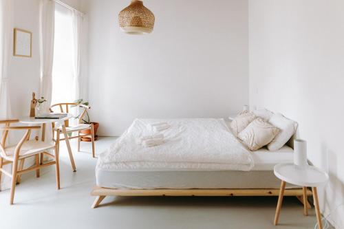 Apartmány Starák v historickém centru Znojmaにあるベッド