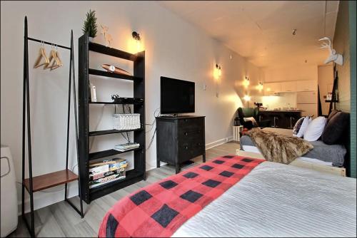 Televisyen dan/atau pusat hiburan di INITIAL - LOFT FORESTIER - Centre-Ville de Québec