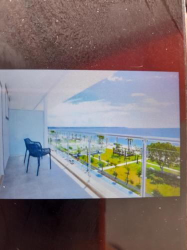 a picture of a room with a view of the ocean at Daire in Antalya
