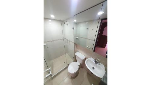 Koupelna v ubytování Habitaciones Privadas en apartamento Acceso a cocina equipada, baño y lavandería