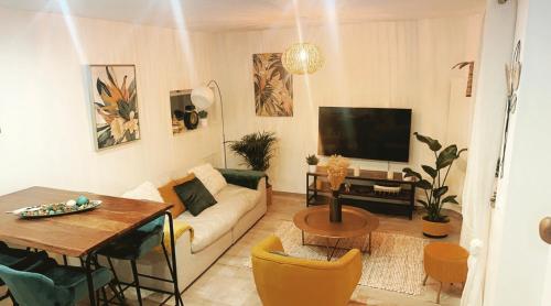 TV a/nebo společenská místnost v ubytování Votre bulle de confort