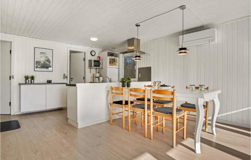 a kitchen and dining room with a table and chairs at Stunning Home In Hemmet With Kitchen in Hemmet