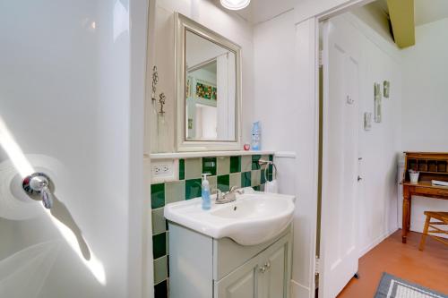 a bathroom with a sink and a mirror at Schertz Vacation Rental 20 Mi to San Antonio in Schertz