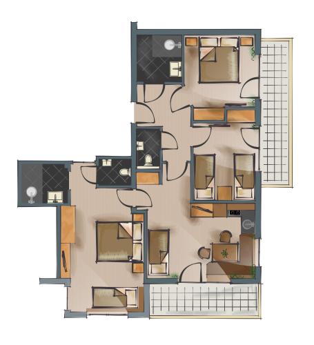 a drawing of a floor plan of a house at Waidmannsruh Appartements in Gerlos