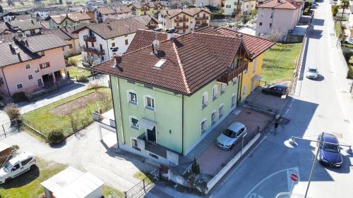 an overhead view of a house in a city at Casa Riccardo in Levico Terme