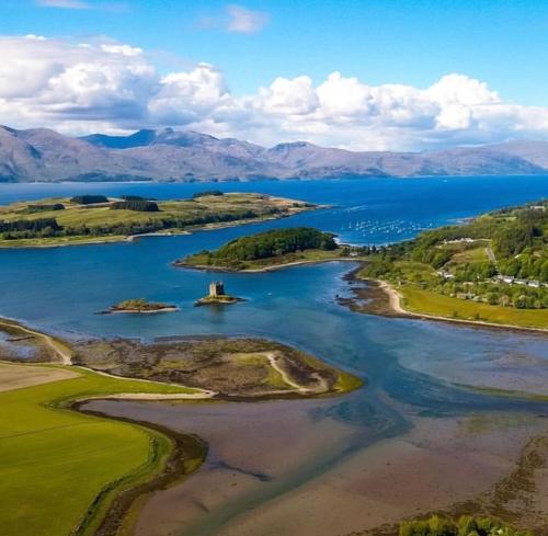 an aerial view of a body of water at Sealladh in Port Appin