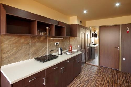 Corvin Apartmanにあるキッチンまたは簡易キッチン