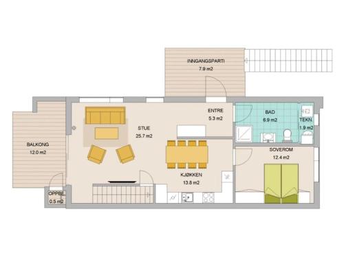a floor plan of a house at Ferie bolig på Sørlandet in Kristiansand