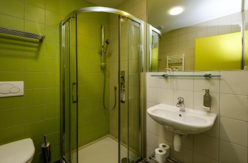 Koupelna v ubytování Horský Hotel Friesovy Boudy