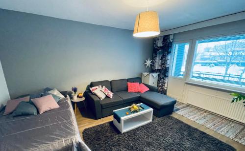 Χώρος καθιστικού στο Studiohuoneisto Vallikadun Helmi, 56 m2, AC,Wifi,parveke