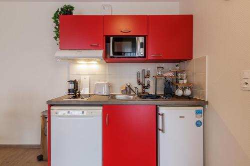 Dapur atau dapur kecil di Zenao Appart'hôtels Strasbourg