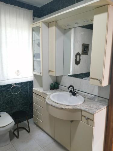 a bathroom with a sink and a toilet at Finca La Sierra in Pillarno