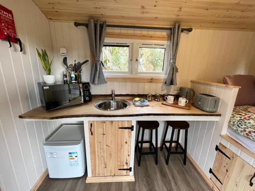 Dapur atau dapur kecil di Wildflower Meadow Cabins