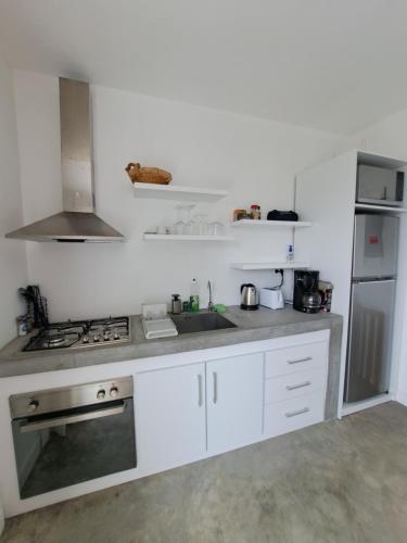 Una cocina o cocineta en Luxury beachfront villa with private pool - Jolly's Rock