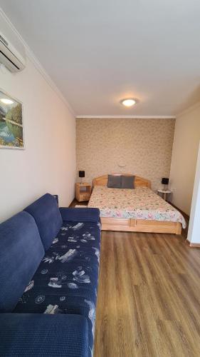 una camera con letto e divano di Gabi Apartman a Hajdúszoboszló