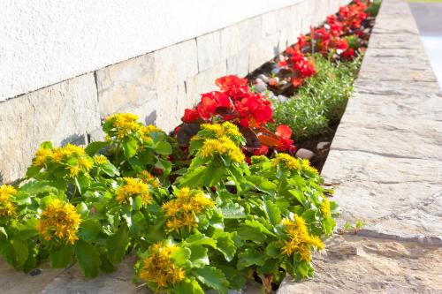 Jardín al aire libre en Apartments Oeneus