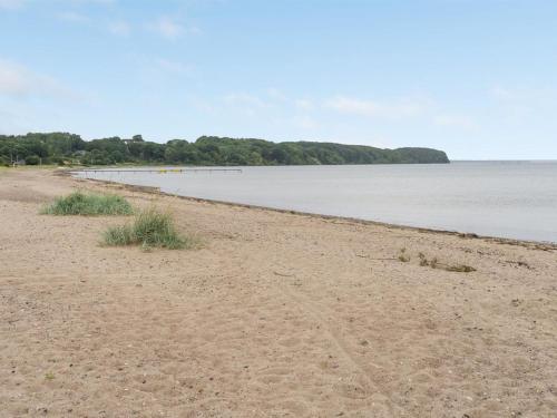 a sandy beach next to a body of water at Holiday Home Sigurd - 20m from the sea in Funen by Interhome in Middelfart