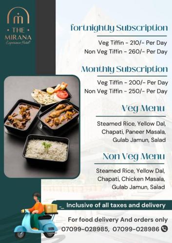 a flyer for a meal on a motor scooter at Hotel Mirana , Tinsukia in Tinsukia