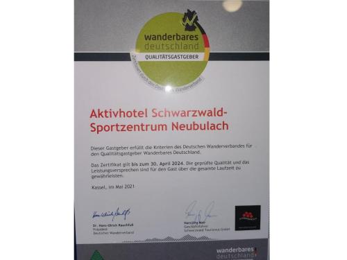 a sign for the australiologicalsynucleated spectrum neuchatel at Schwarzwald Sportzentrum Neubulach in Neubulach