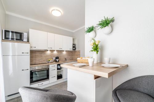 Η κουζίνα ή μικρή κουζίνα στο Haus Ferienglück Sauna im Haus