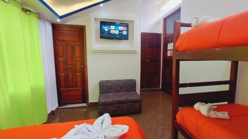TV a/nebo společenská místnost v ubytování Hostal La Siesta