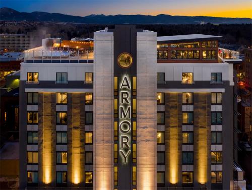 a rendering of the avalon hotel at night at Kimpton - Armory Hotel Bozeman, an IHG Hotel in Bozeman