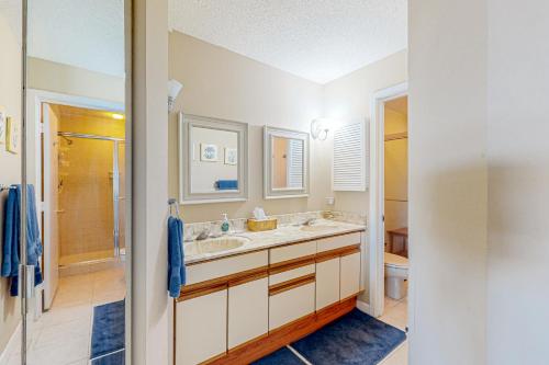 a bathroom with a sink and a shower at Harbourside 7126 in Hilton Head Island