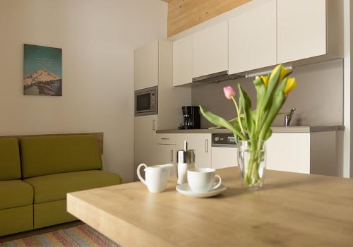 Kuchyň nebo kuchyňský kout v ubytování Laurins Lodge