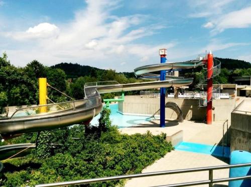 a water slide at a water park at Parkside Appartement in Grafenau