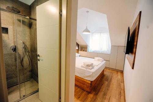 Ett badrum på Apartments Nives