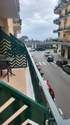 a balcony with a view of a parking lot at The White Lodge in Sorrento