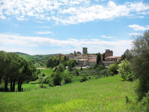 a green field with a town in the background at Apartment Le Buche-4 by Interhome in Monsanto