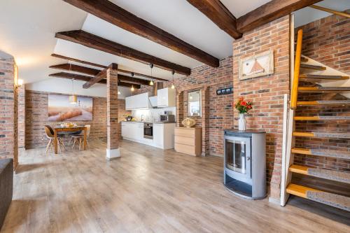 Η κουζίνα ή μικρή κουζίνα στο Haus Ferienglück Sauna im Haus