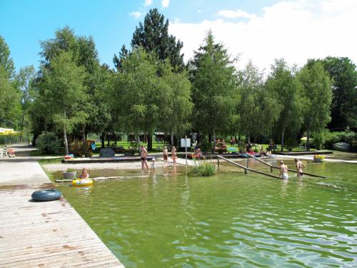 a group of people in the water in a park at Holiday Home Mayrhofer by Interhome in Oberwang