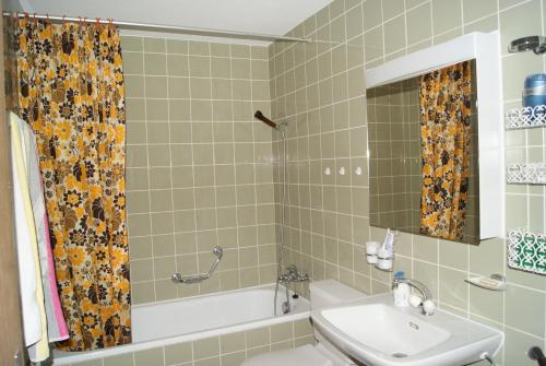 ツェルマットにあるHaus Richemontのバスルーム(シンク、バスタブ、トイレ付)