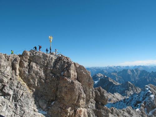 a group of people on the top of a mountain at Apartment Kramer by Interhome in Farchant