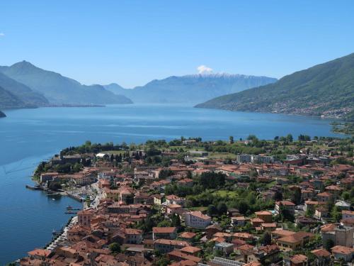 an aerial view of a town next to a body of water at Holiday Home Rustico Simona - GRV255 by Interhome in Gravedona