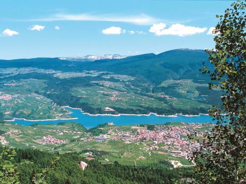 a view of a town and a lake in a valley at Apartment Pensione Villa Belfiore-1 by Interhome in Ronzone