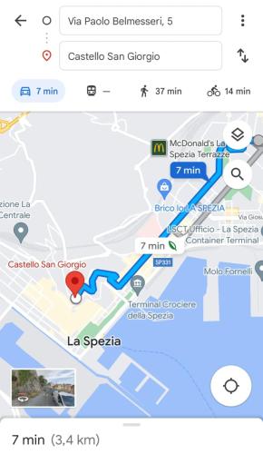 a screenshot of a google map of a subway at Rachele Guest House La Spezia in La Spezia