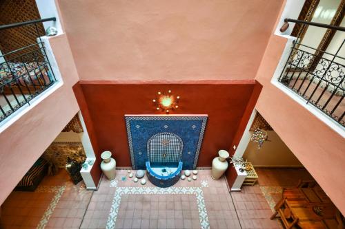 an overhead view of the lobby of a building at Keriad - Magnifique Riad - Rooftop - 8 Px in Aourir